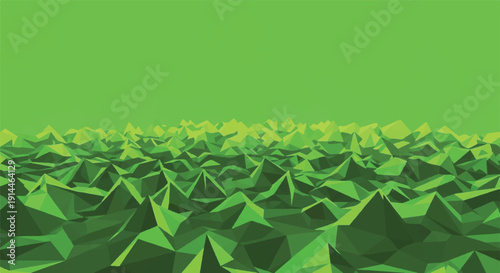 Dynamic Green Low Poly Background: Abstract Geometric Landscape for Digital Sustainability and Data Visualization