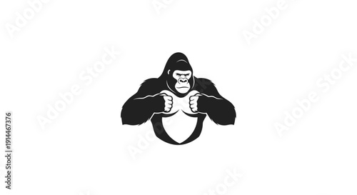 Powerful Gorilla Cartoon Character Illustration for Creativity