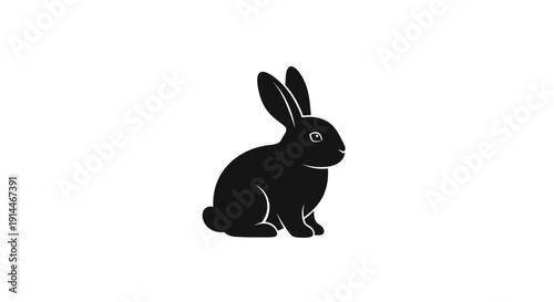 Silhouette of a Cute Bunny Rabbit Illustration