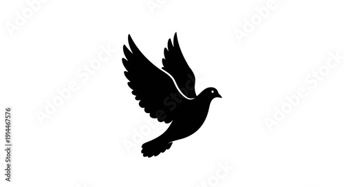 Silhouette of Flying Bird in Flight for Nature and Freedom Themes