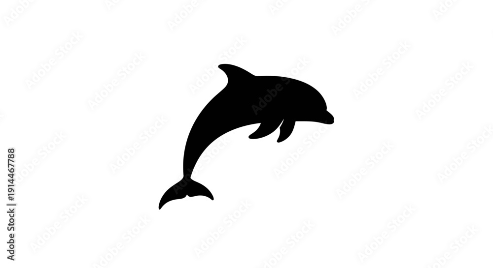 Fototapeta premium Dolphin Jumping Out of Water in Playful Motion