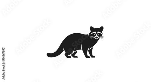 Stylized Black Cat Illustration for Creative Design