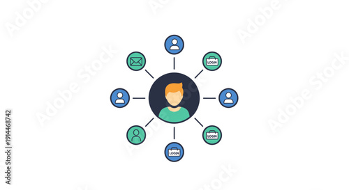 Business professional network connections online.