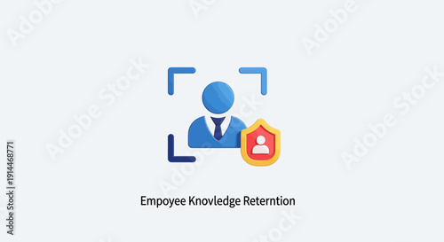 Businessman Holding Knowledge Retention Icon.