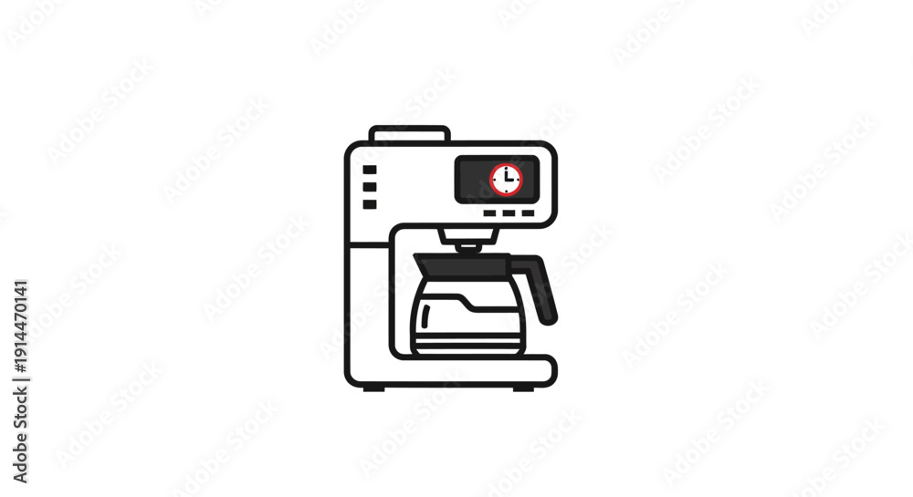 Fototapeta premium Coffee Machine Illustration Simple Design.