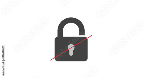 Closed Padlock with Red Slash.