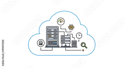 Cloud Computing Server Network System.