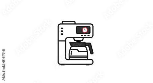 Coffee Machine Illustration Simple Design.