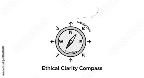 Compass with Directional Arrows and Needle.