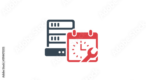 Computer Server Maintenance Schedule Icon.