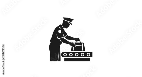 Silhouette of a Factory Worker Operating Machinery