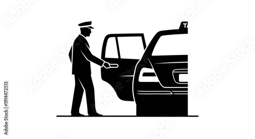 Car Theft Illustration with Suspect and Vehicle Access