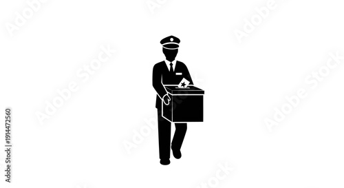 Silhouette of a Businessman Carrying a Briefcase