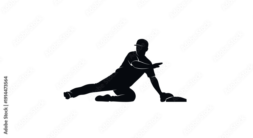 Fototapeta premium Silhouette of a person balancing on a skateboard against white background