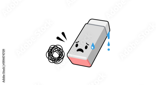 Dead Battery With Sad Face.