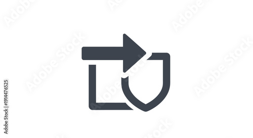 Black Shield and Arrow Icon.