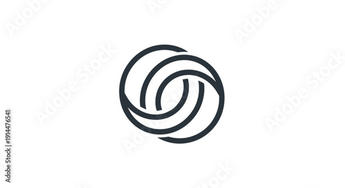 Black swirl design symbol icon.
