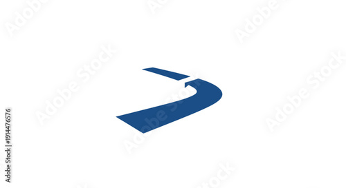 Blue Arrow Icon Pointing Right Direction.