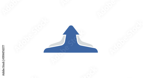 Blue Arrow Icon Pointing Upwards.