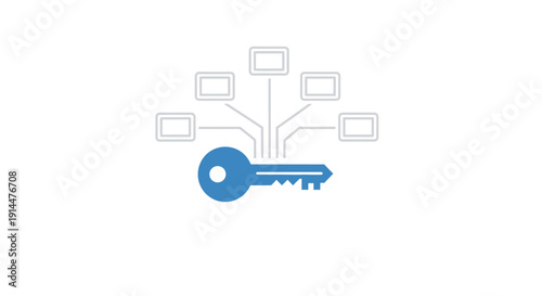 Blue Key with Network Connections.