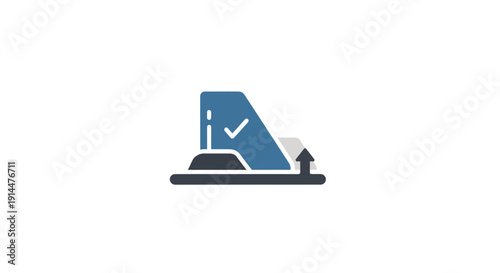 Blue Letter A Checkmark Icon.
