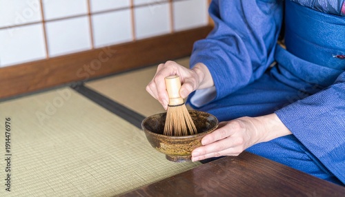 Traditional Japanese matcha tea ceremony