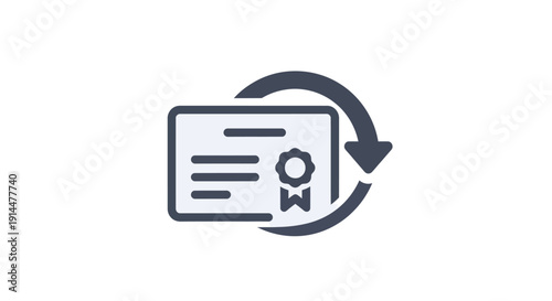 Certificate Icon Refresh Update Symbol.