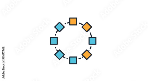 Colorful Diamond Shapes in Circular Pattern.