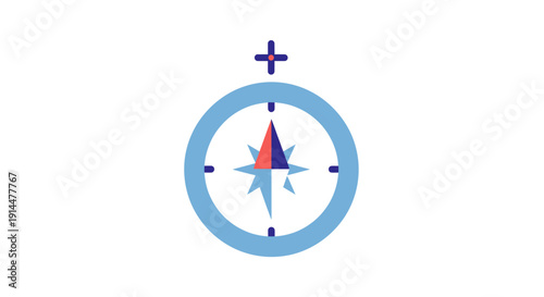 Free Download Colorful Compass with Blue Ring and Cross. - GFXLoad
