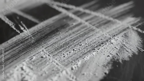 Wallpaper Mural Diagonal white streaks of textured powder are dramatically captured in a monochromatic macro shot on a deep black background. Torontodigital.ca