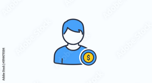 Person Holding Coin with Dollar Sign.