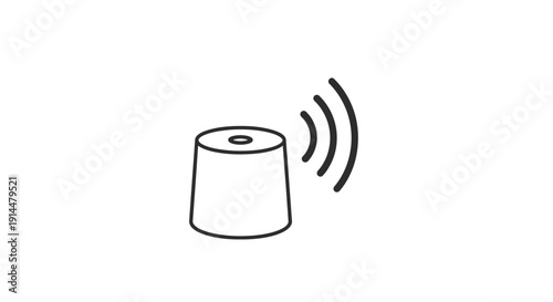 Simple Line Drawing of a Loudspeaker.