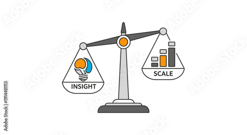 Balance Between Insight and Scale Illustration.