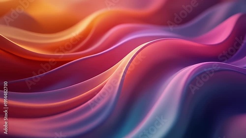 Abstract cinematic close-up of vibrant soft gradient flows with mesmerizing luminous organic motion