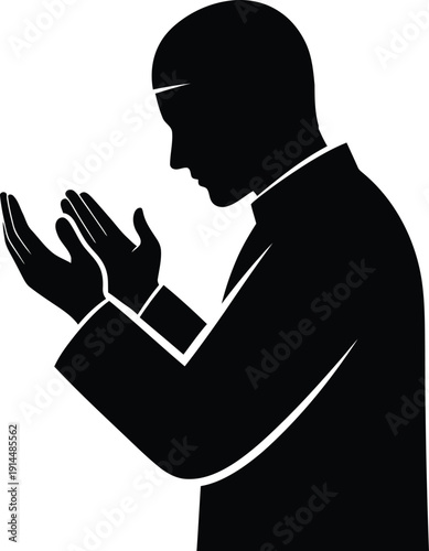 Ramadan vector illustration of a muslim man reading quran