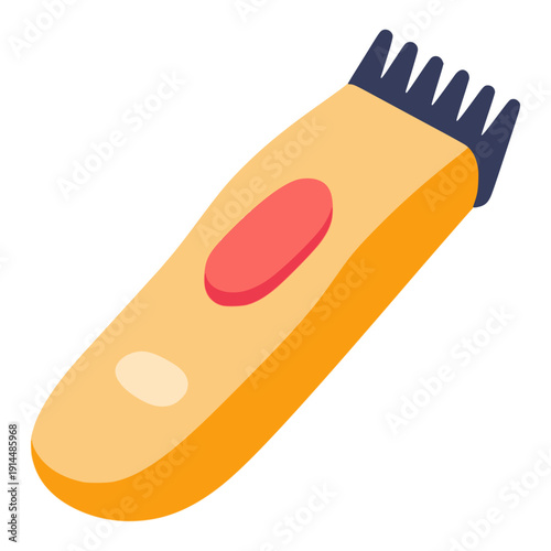 portable modern hair trimmer barber cut flat color vector illustration template design