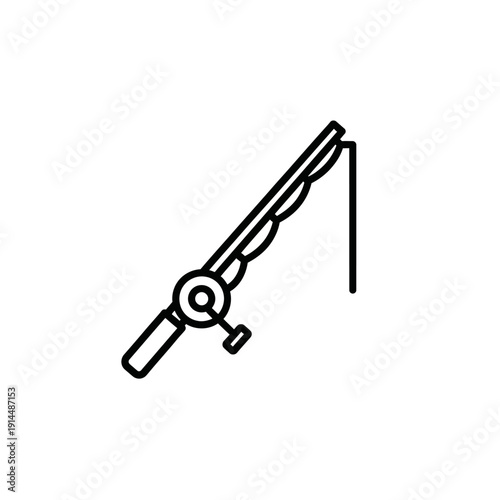 Fishing Rod Ready for Catching Fish on a Calm Water Body