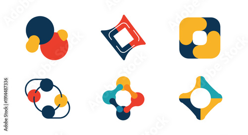 Equation Line art minimal bold color illustration