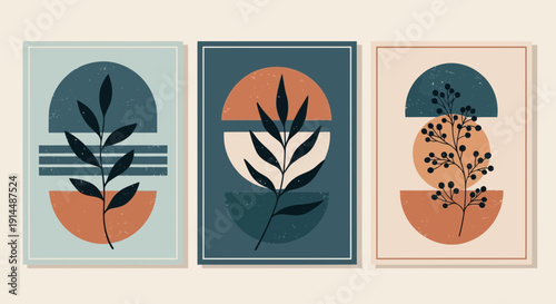 abstract botanical art prints, minimalist wall decor