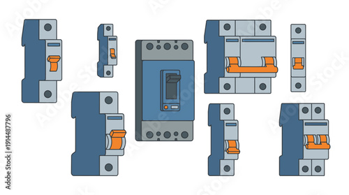 Breakers d flat vector isolated white background