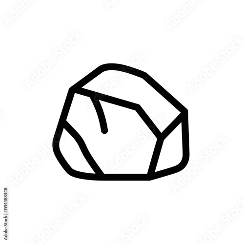 Simple Illustration of a Geometric Crystal Rock for Nature and Mineral Photography