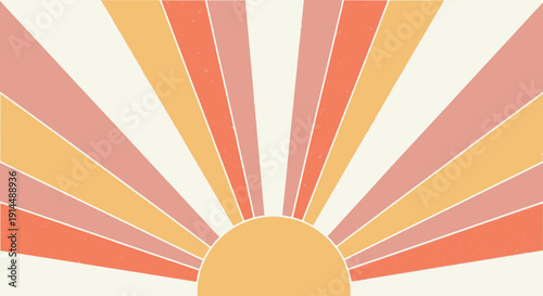 retro sunburst background, vintage rays of light, pastel color scheme