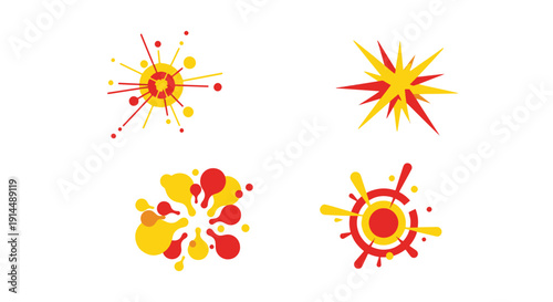 Explosive Line art abstract digital color vector
