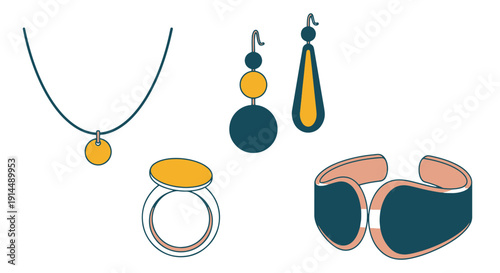 Fashion Jewelry Line dynamic modern abstract illustration
