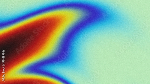 Bild auf Leinwand An abstract digital artwork featuring a smooth, fluid thermal gradient in warm orange, yellow, and cool blue tones, overlaid with a subtle grainy noise texture