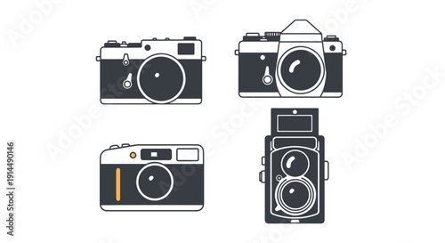 Film Camera Line art creative modern smooth illustration