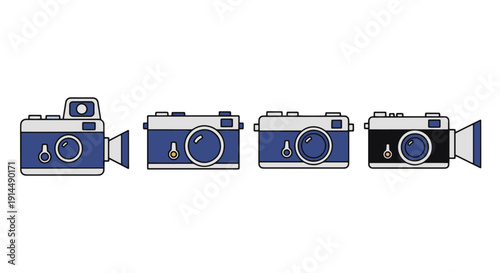 Film Camera Line art dynamic modern style vector