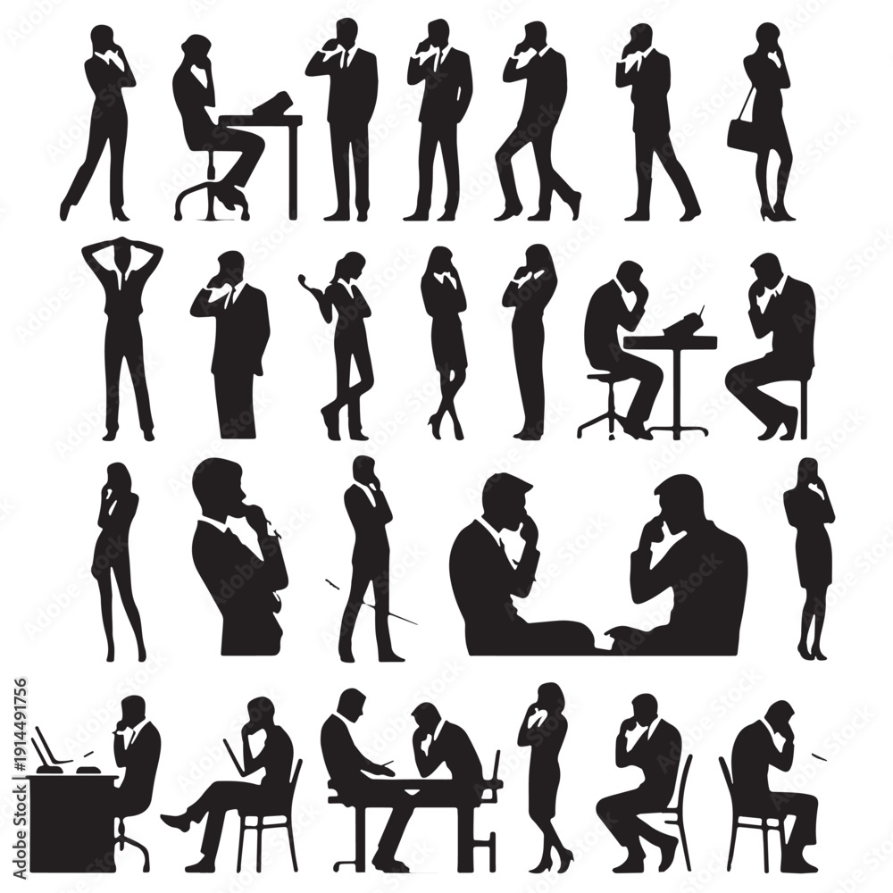 Fototapeta premium Black item Long distance Silhouette Vector, High Quality Illustration on White Background