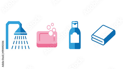 Eid Sunnah Bathing and Personal Hygiene Icon Set