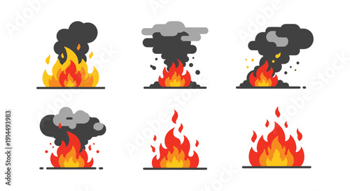 Foto Firestorm Line art color vector minimal style colorful illustration